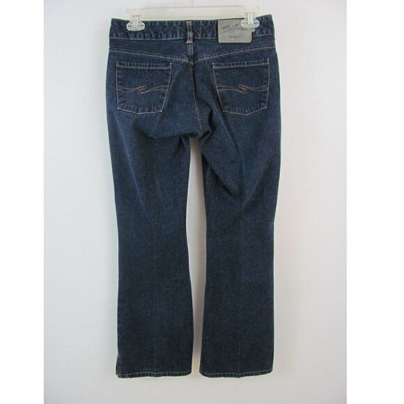 Silver Jeans Women's Size 28 (28 x 29 Measured) Bootcut Dark Wash Slit Leg - Picture 2 of 11